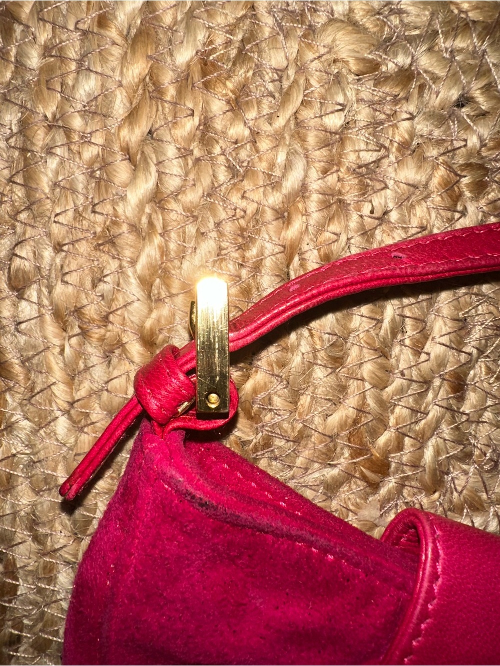 Fendi Pink Suede Mini Baguette Croissant Bag Zucca FF Logo Vintage - Picture 14 of 16